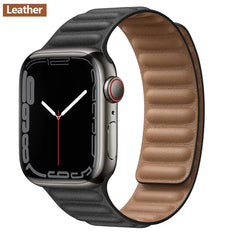 Magnetic Leather Apple Watch Bands - 50 color options 38mm - 49mm - 