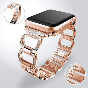 Metal Diamond Stainless Steel Loop Apple Watch Band - 4 Color Options 38mm - 49mm Axios Bands