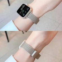 Load image into Gallery viewer, Metal Wheat Ear Herringbone Pattern Slim Stainless Steel Strap for Apple Watch Band 38mm to 49mm - 6 Colors Axios Bands
