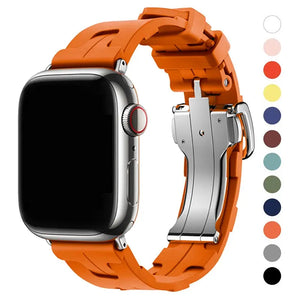 Original Soft Rubber Strap with Metal Buckle for Apple Watch Band Axios Bands
