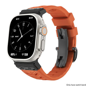 Fluoro rubber Folding Buckle Strap for Apple Watch Watch Band - 14 Colors