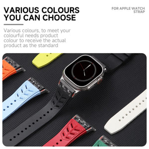 Fluoro rubber Folding Buckle Strap for Apple Watch Watch Band - 14 Colors