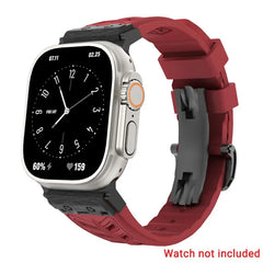 Fluoro rubber Folding Buckle Strap for Apple Watch Watch Band - 14 Colors - 