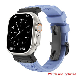 Fluoro rubber Folding Buckle Strap for Apple Watch Watch Band - 14 Colors