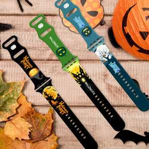 Halloween Printed Silicone Apple Watch Band - 5 Color Options 38mm - 49mm