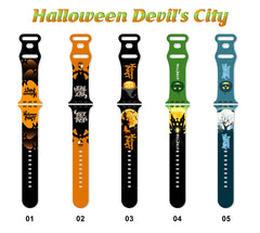 Halloween Printed Silicone Apple Watch Band - 5 Color Options 38mm - 49mm - 