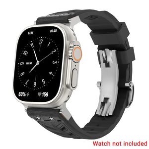 Fluoro rubber Folding Buckle Strap for Apple Watch Watch Band - 14 Colors