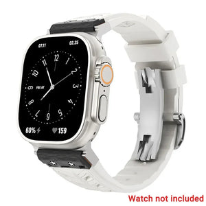 Fluoro rubber Folding Buckle Strap for Apple Watch Watch Band - 14 Colors