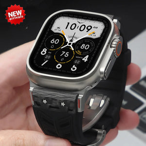 Fluoro rubber Folding Buckle Strap for Apple Watch Watch Band - 14 Colors