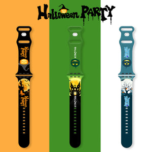 Halloween Printed Silicone Apple Watch Band - 5 Color Options 38mm - 49mm