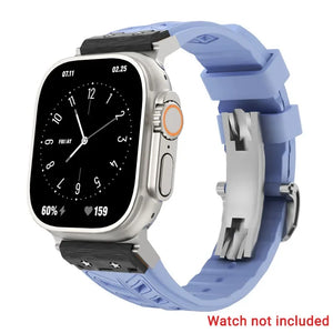 Fluoro rubber Folding Buckle Strap for Apple Watch Watch Band - 14 Colors