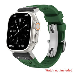 Fluoro rubber Folding Buckle Strap for Apple Watch Watch Band - 14 Colors - 