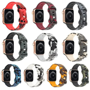 Silicone Camouflage Apple Watch Band - 10 Color Options 38mm - 49mm Axios Bands