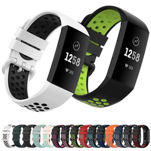 Silicone Fitbit Band For Charge 3 & 4 - 15 color options Axios Bands