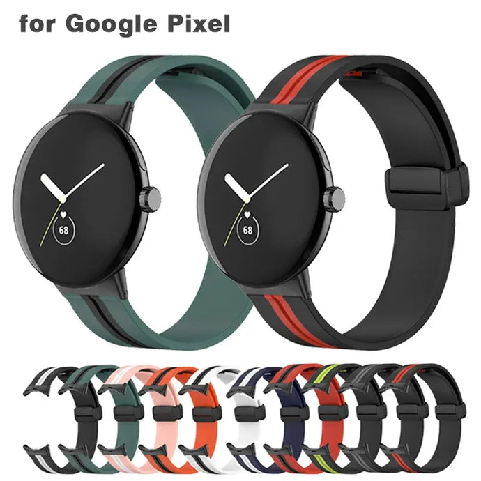 Silicone Magnetic Buckle Strap for Google Pixel Watch - 10 Colors Axios Bands