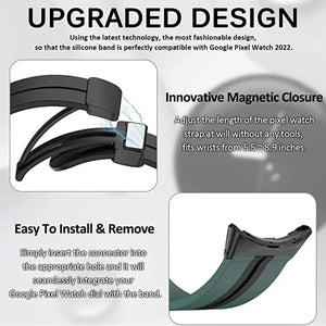 Silicone Magnetic Buckle Strap for Google Pixel Watch - 10 Colors Axios Bands