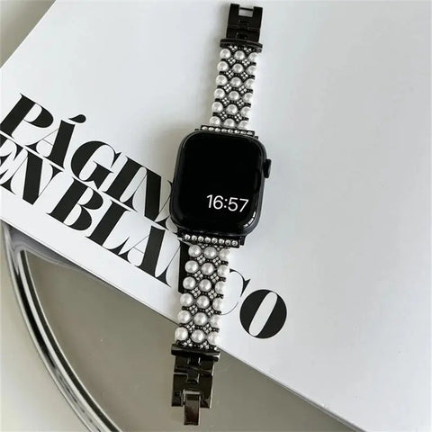 Sleek Metal Pearl Strap for Apple Watch Band - 4 Colors - 
