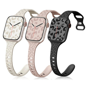 Slim Leopard Engraved Strap for Apple Watch Band - 19 Colors Axios Bands