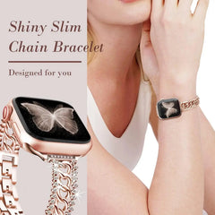 Sparkling Rhinestone Chain Strap for Apple Watch Band - 5 Colors - 