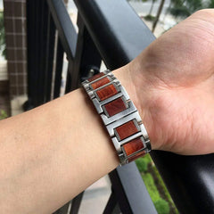 Steel & Wood Apple Watch Bands - 2 color options 38mm - 49mm - 