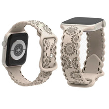Load image into Gallery viewer, Sunflower Engraved Silicone Strap for Apple Watch Band - 11 Colors Axios Bands
