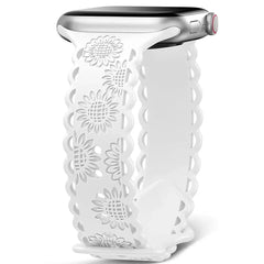 Sunflower Engraved Silicone Strap for Apple Watch Band - 11 Colors - 