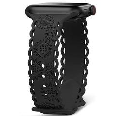 Sunflower Engraved Silicone Strap for Apple Watch Band - 11 Colors - 