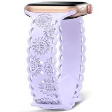 Load image into Gallery viewer, Sunflower Engraved Silicone Strap for Apple Watch Band - 11 Colors Axios Bands
