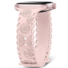 Sunflower Engraved Silicone Strap for Apple Watch Band - 11 Colors - 