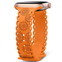 Load image into Gallery viewer, Sunflower Engraved Silicone Strap for Apple Watch Band - 11 Colors Axios Bands
