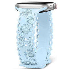 Sunflower Engraved Silicone Strap for Apple Watch Band - 11 Colors - 
