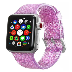 Transparent Glitter Silicone Apple Watch Bands - 8 color options 38mm - 49mm Axios Bands