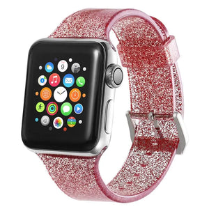 Transparent Glitter Silicone Apple Watch Bands - 8 color options 38mm - 49mm Axios Bands