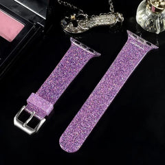 Transparent Glitter Silicone Apple Watch Bands - 8 color options 38mm - 49mm - 