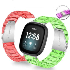 Transparent Resin Fitbit Band For Versa, Versa 2, Versa Lite - 10 color options - 