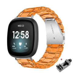 Transparent Resin Fitbit Band For Versa, Versa 2, Versa Lite - 10 color options - 