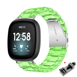 Transparent Resin Fitbit Band For Versa, Versa 2, Versa Lite - 10 color options Axios Bands