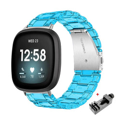 Transparent Resin Fitbit Band For Versa, Versa 2, Versa Lite - 10 color options - 