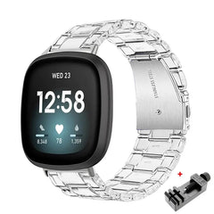 Transparent Resin Fitbit Band For Versa, Versa 2, Versa Lite - 10 color options - 