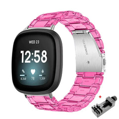 Transparent Resin Fitbit Band For Versa, Versa 2, Versa Lite - 10 color options - 