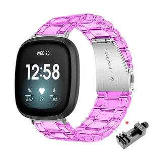 Transparent Resin Fitbit Band For Versa, Versa 2, Versa Lite - 10 color options Axios Bands