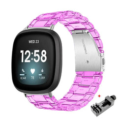 Transparent Resin Fitbit Band For Versa, Versa 2, Versa Lite - 10 color options - 