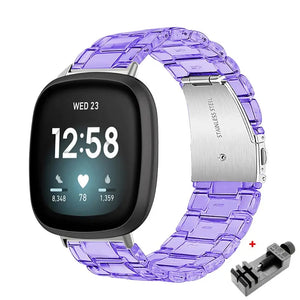 Transparent Resin Fitbit Band For Versa, Versa 2, Versa Lite - 10 color options Axios Bands