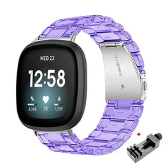 Transparent Resin Fitbit Band For Versa, Versa 2, Versa Lite - 10 color options - 