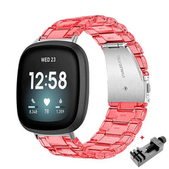Transparent Resin Fitbit Band For Versa, Versa 2, Versa Lite - 10 color options - 
