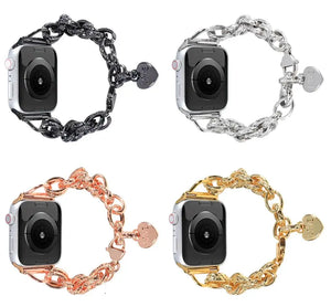 Women Charm Metal Link Strap for Apple Watch Band Axios Bands