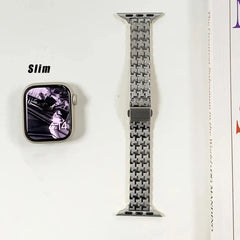 Women’s  Gold Leather & Metal Bracelet For Apple Watch Band - 8 Colors - 